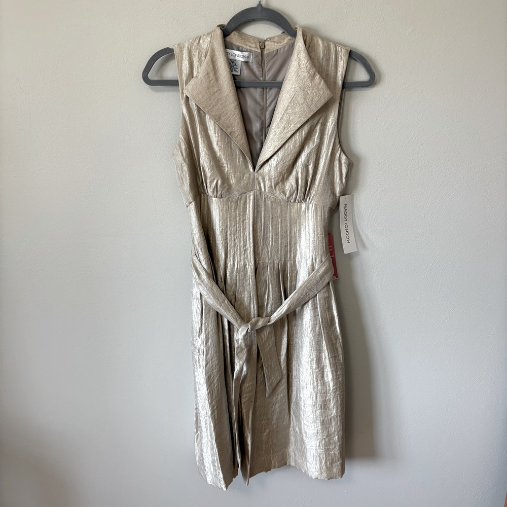 NWT Maggy London Champagne Dress 8
